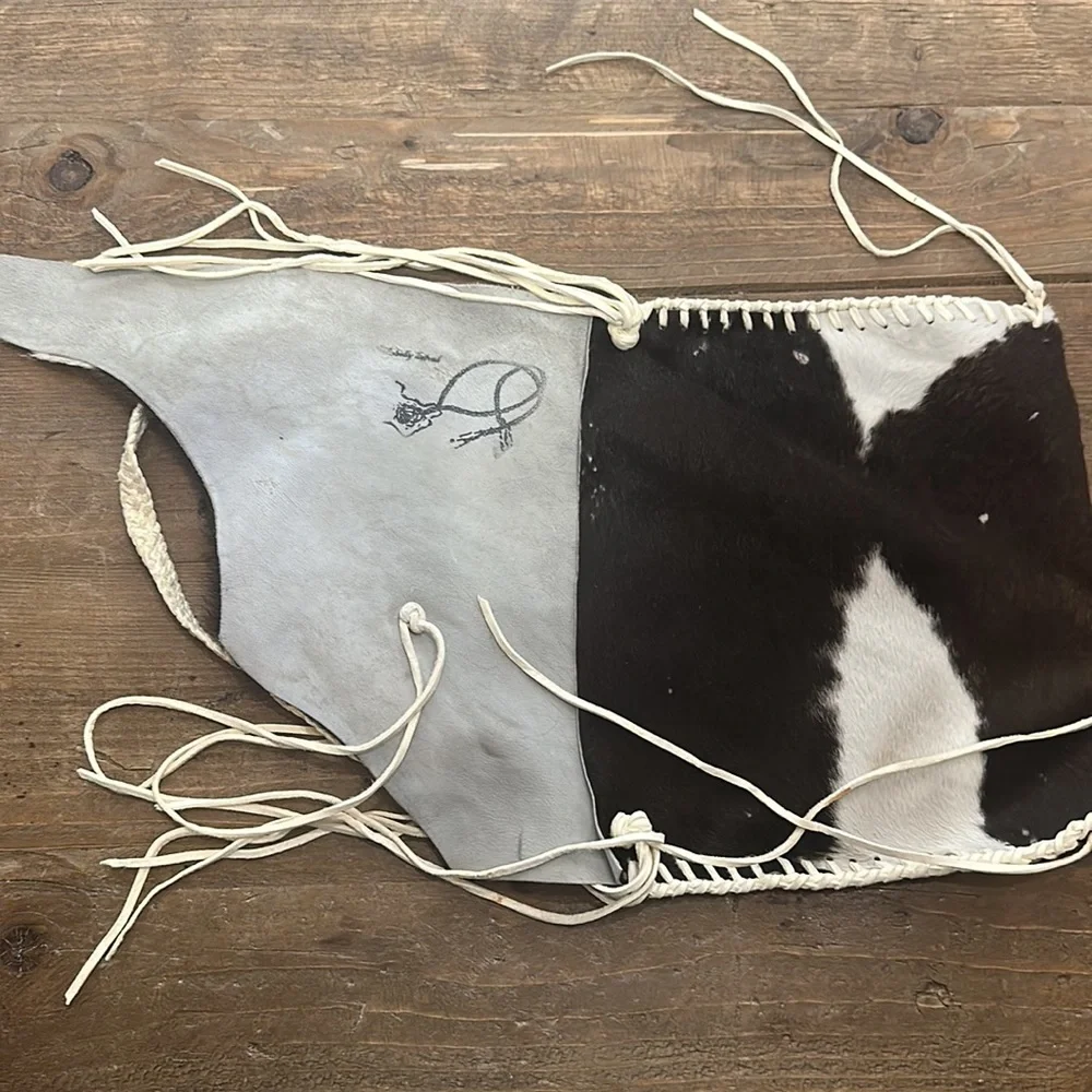 Shelly Litvak Rare cowhide shoulder bag original silver and turquoise detail - Picture 4 of 10